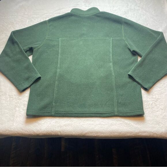 L.L. Bean Vintage Green T Snap Fleece Pullover Size Large - Picture 2 of 11